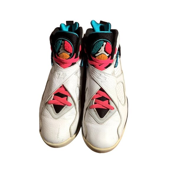 Nike Air Jordan 8 Retro South Beach Sneakers Mens 8 White Pink Green 305381-113 - Picture 9 of 11